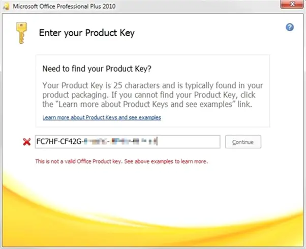 Microsoft Office Professional Plus 2010 is not working